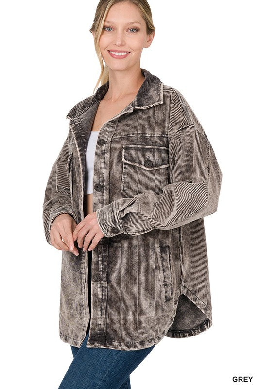 PREMIUM VINTAGE WASHED OVERSIZED CORDUOY SHACKET