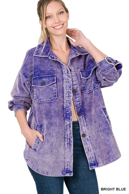PREMIUM VINTAGE WASHED OVERSIZED CORDUOY SHACKET