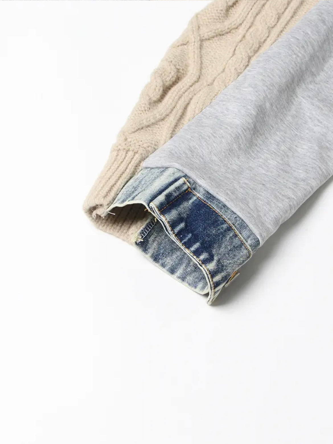Sweater With A Hint Of Denim | Beige