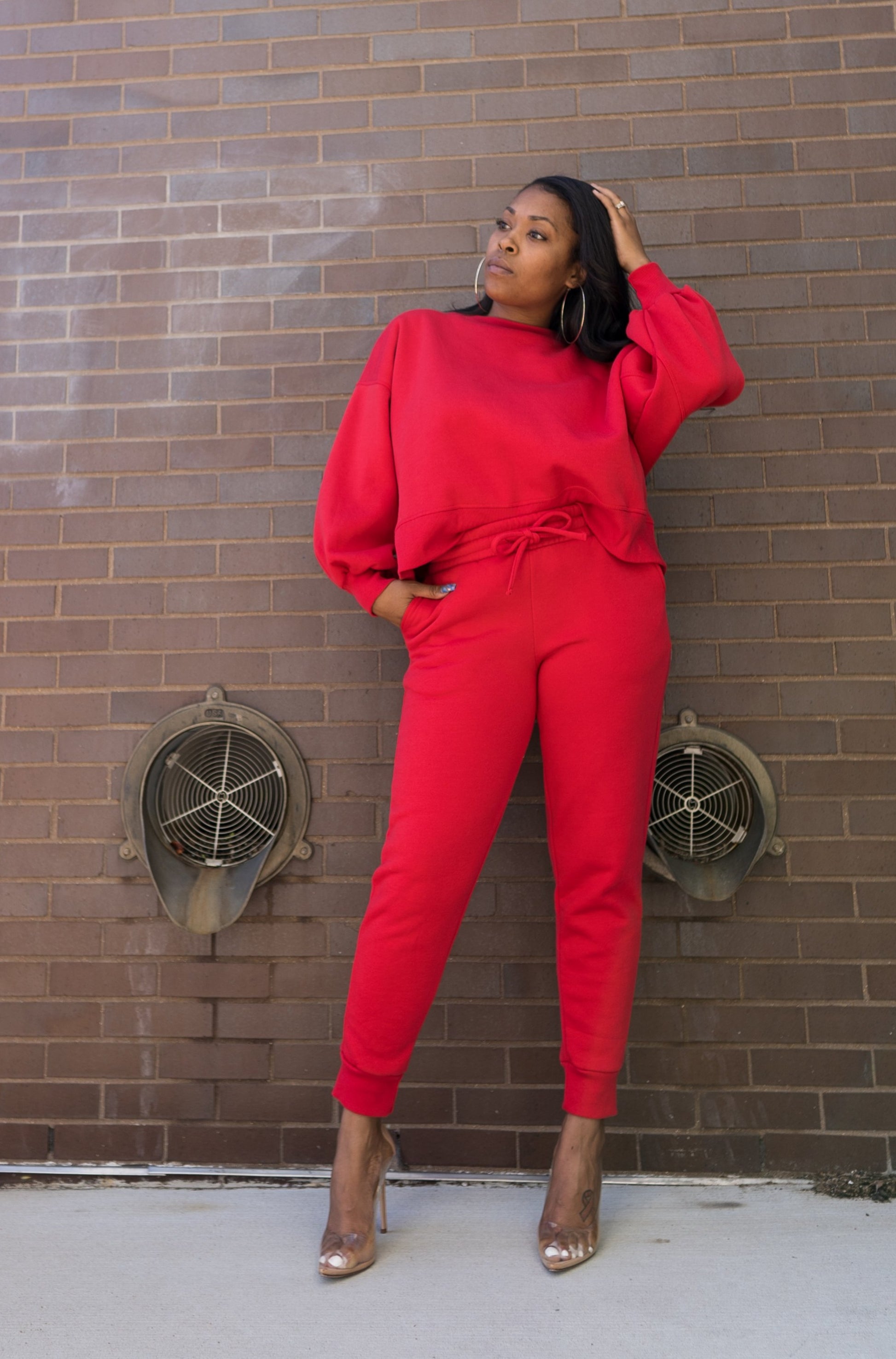 The Comfiest Sweatsuit | Red - SheWitIt