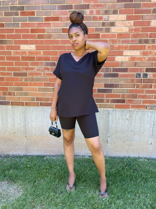 Biker Short Set | Black - SheWitIt