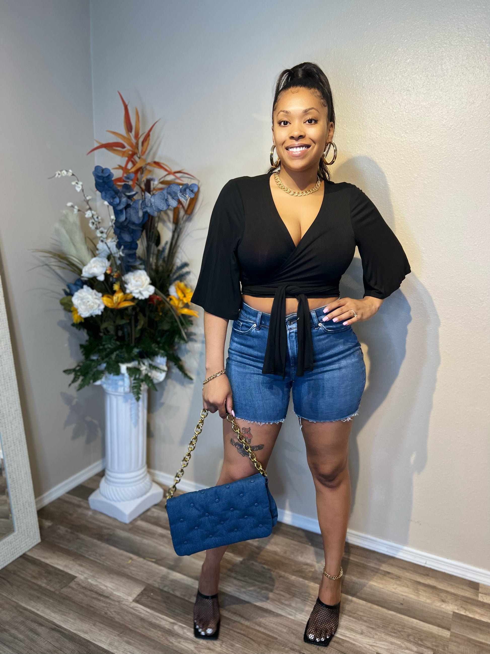 Wrap Top | Black - SheWitIt