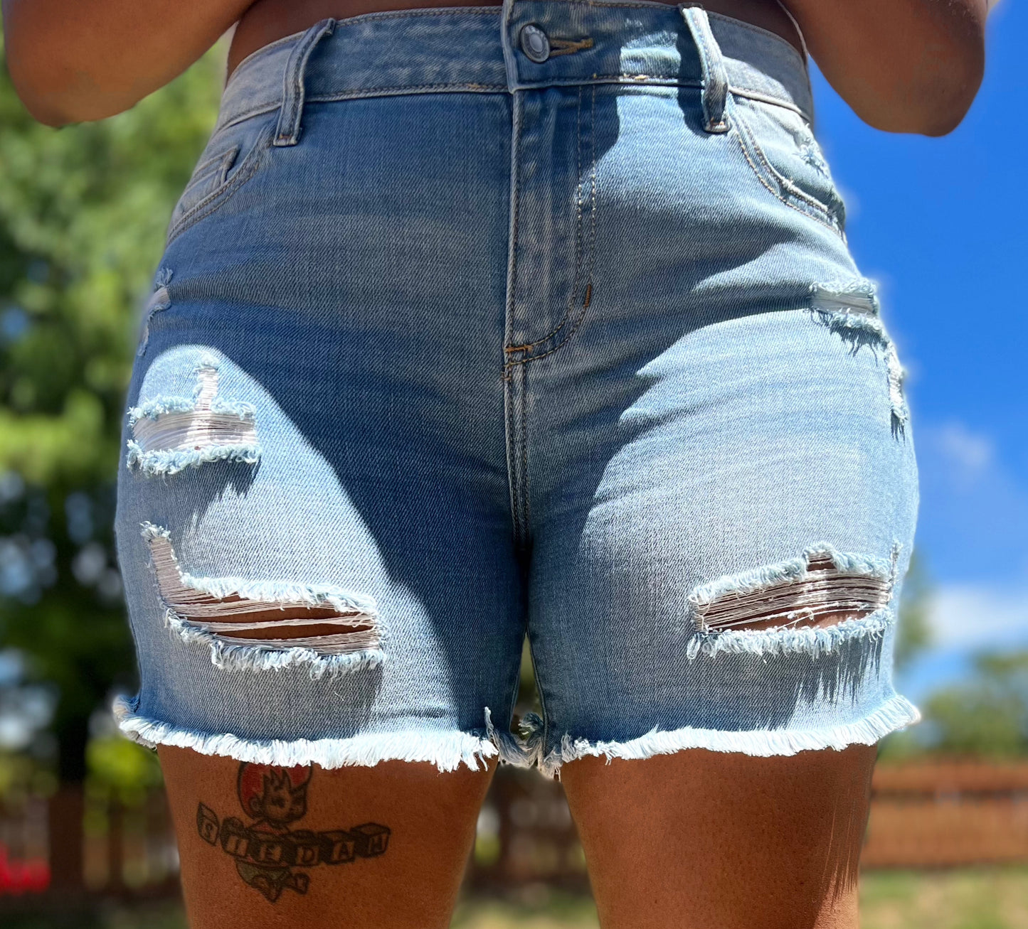 High-Rise Denim Short