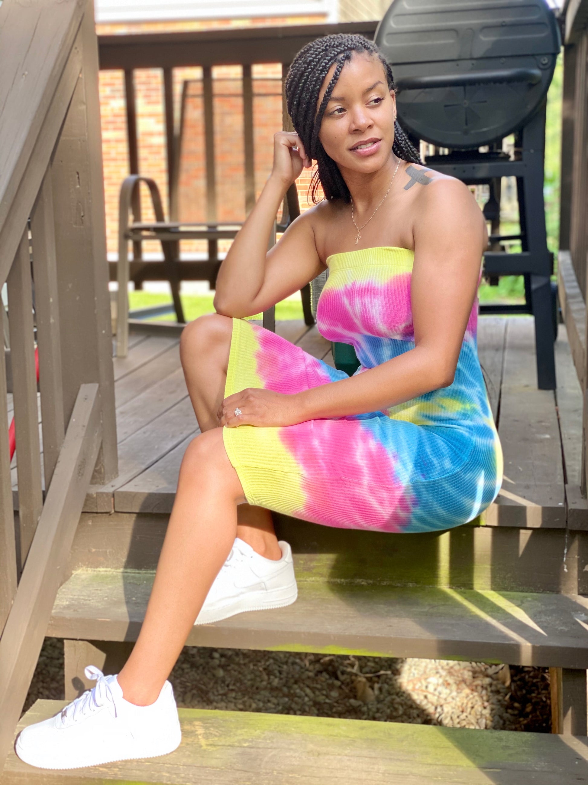 Pink Tie Dye Dress - SheWitIt