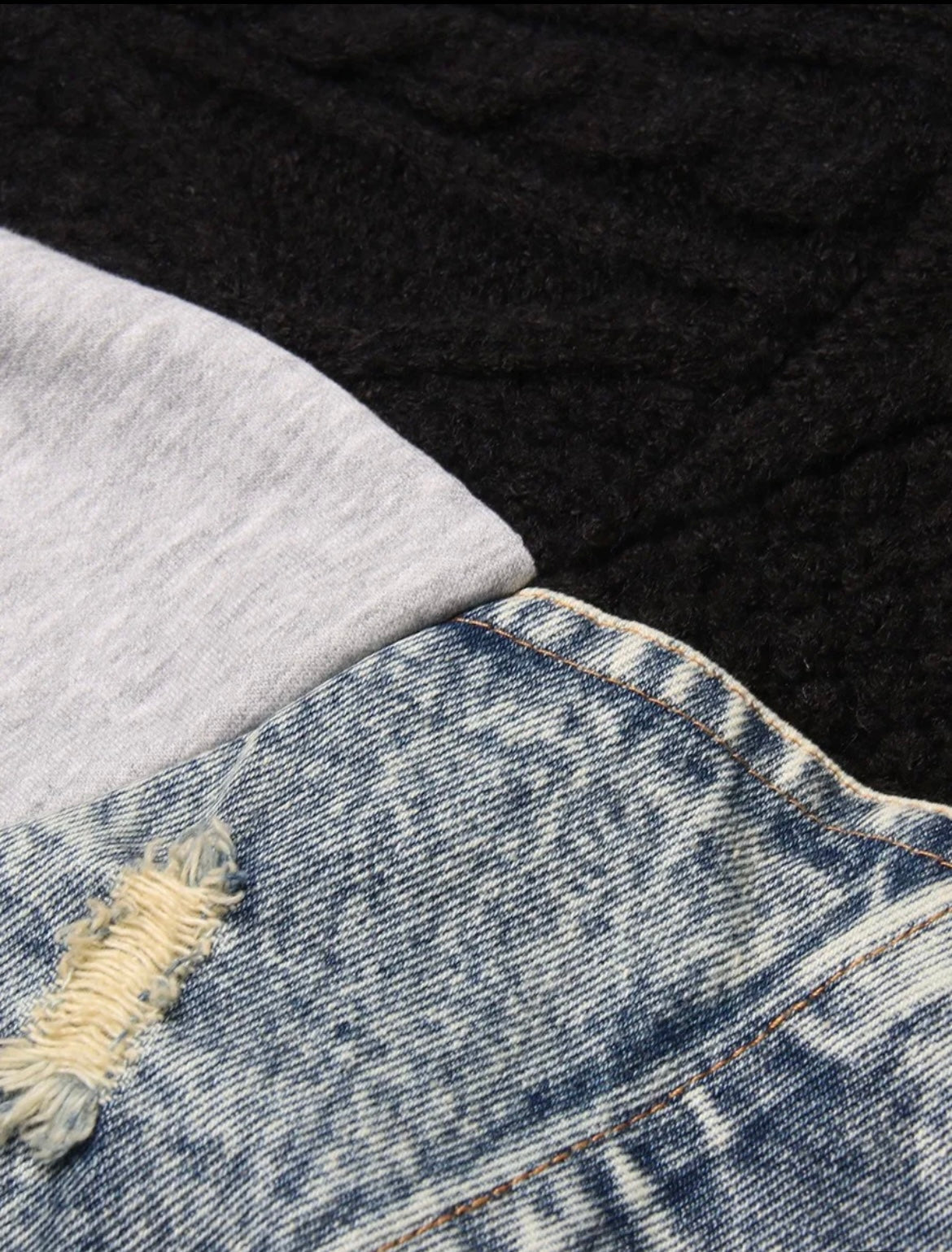 Sweater With A Hint Of Denim | Black