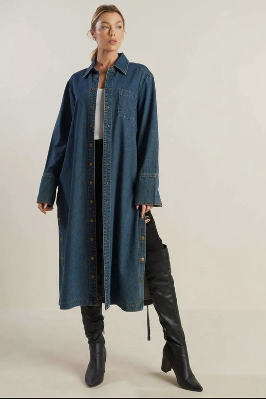 Denim Midi Dress Jacket