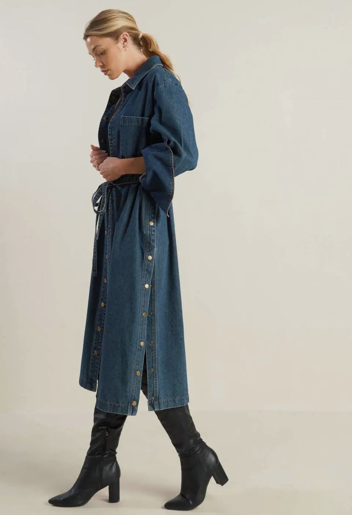 Denim Midi Dress Jacket