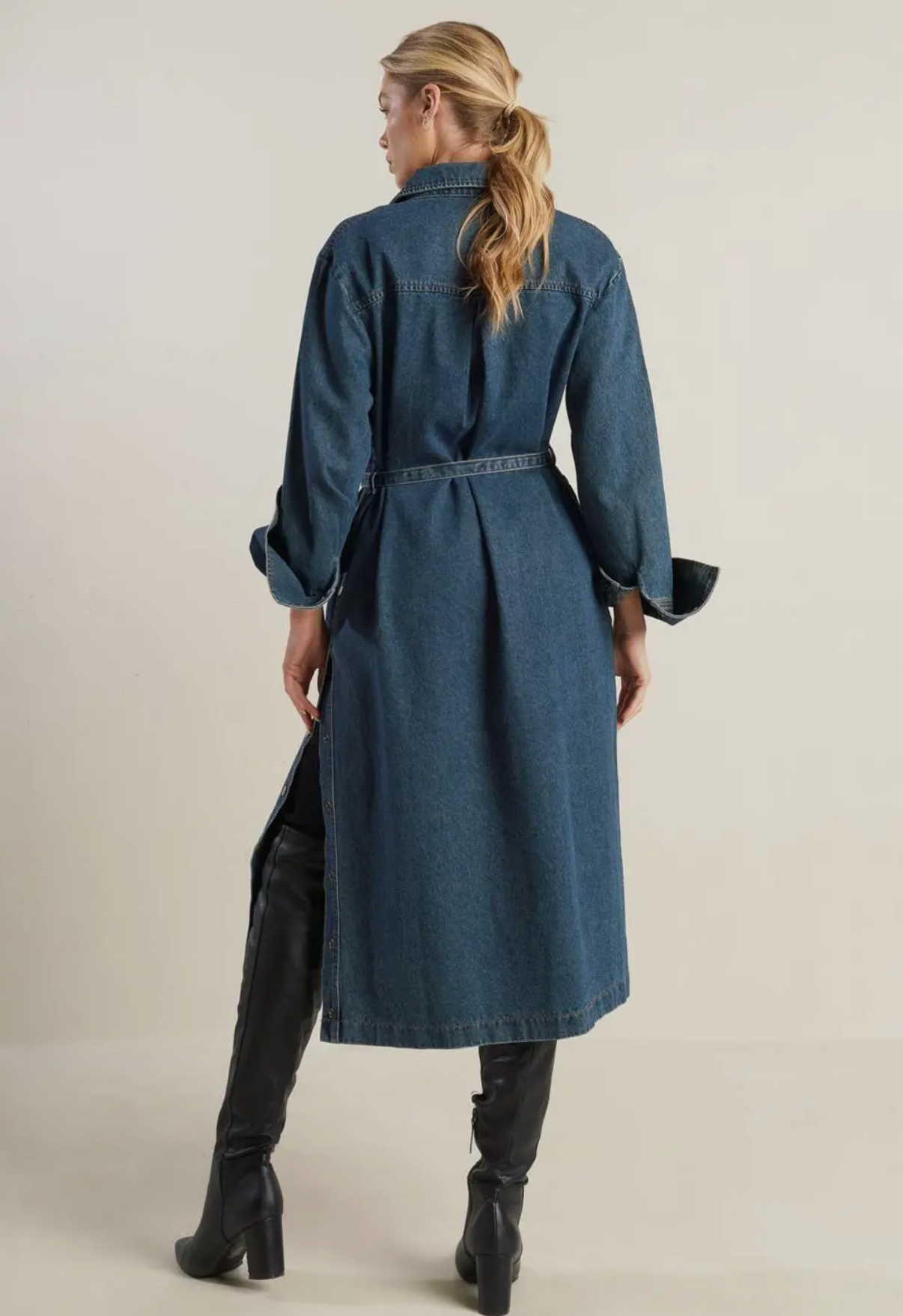 Denim Midi Dress Jacket – SheWitIt Denim Midi Dress Jacket – SheWitIt