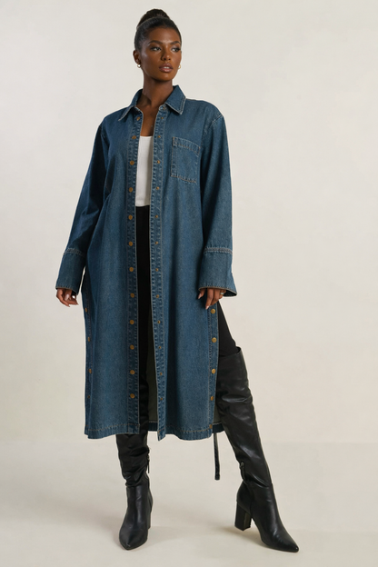 Denim Midi Dress Jacket