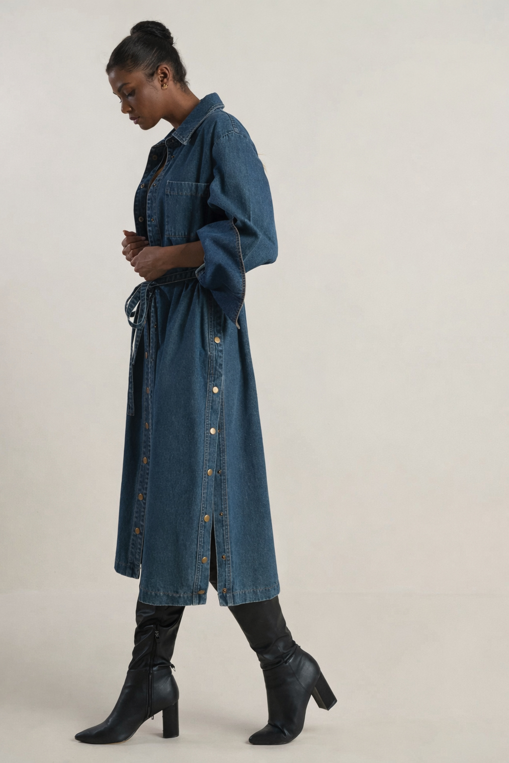 Denim Midi Dress Jacket