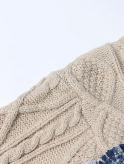 Sweater With A Hint Of Denim | Beige