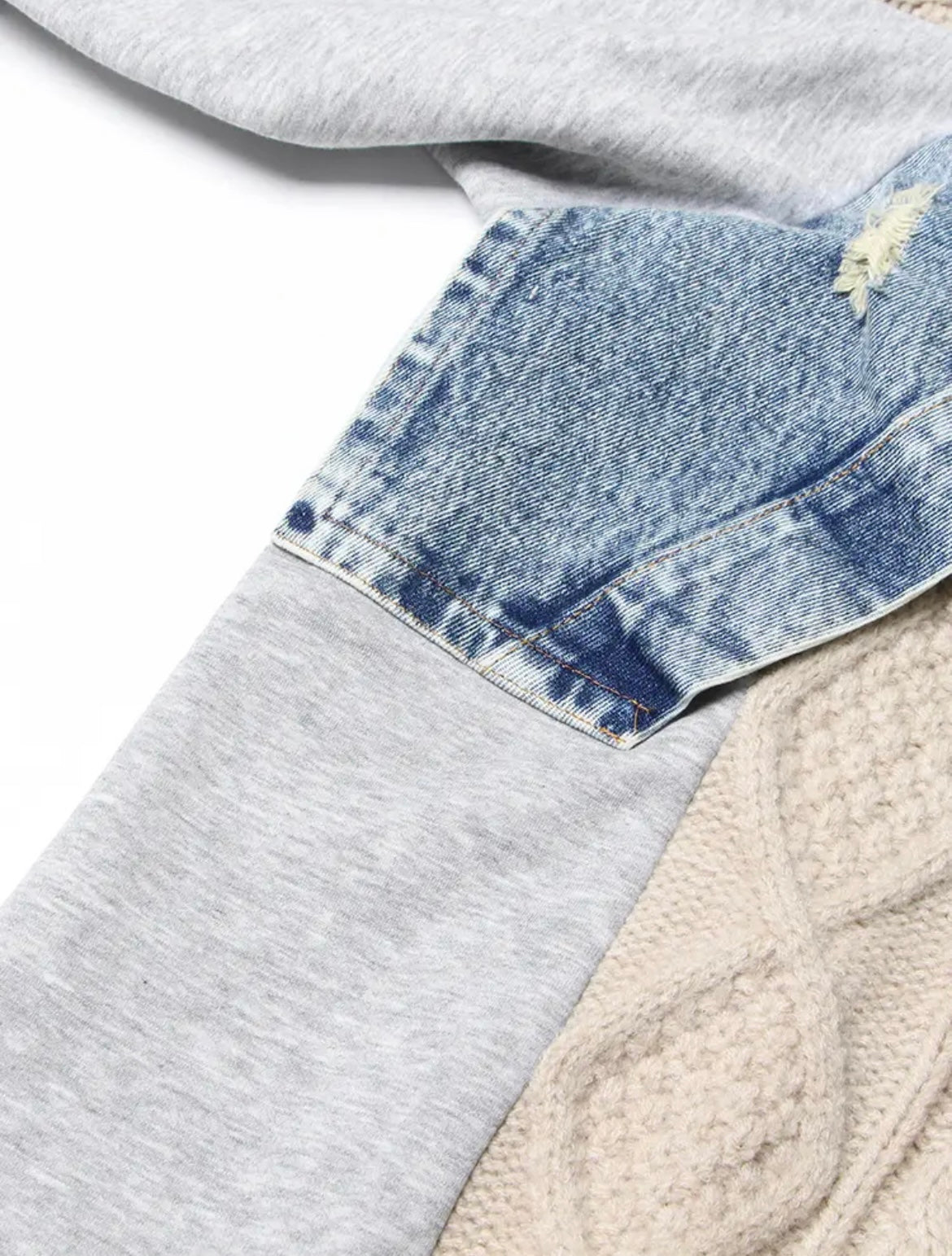 Sweater With A Hint Of Denim | Beige