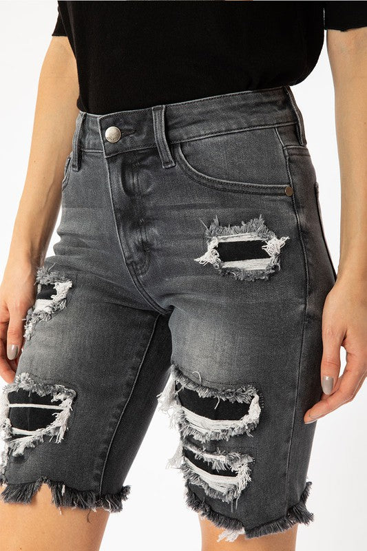 Distressed Denim Shorts - SheWitIt