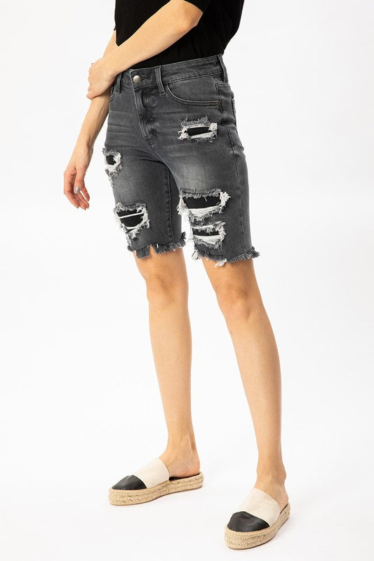 Distressed Denim Shorts - SheWitIt