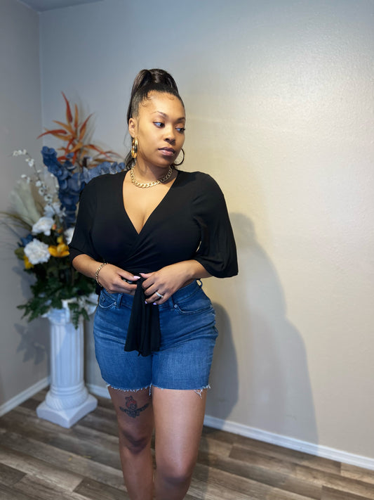 Wrap Top | Black - SheWitIt