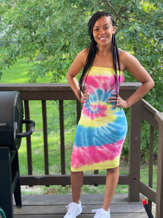 Pink Tie Dye Dress - SheWitIt
