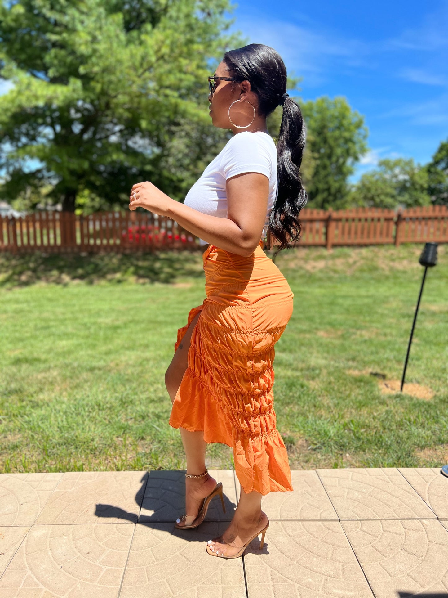 Orange Wrap Skirt